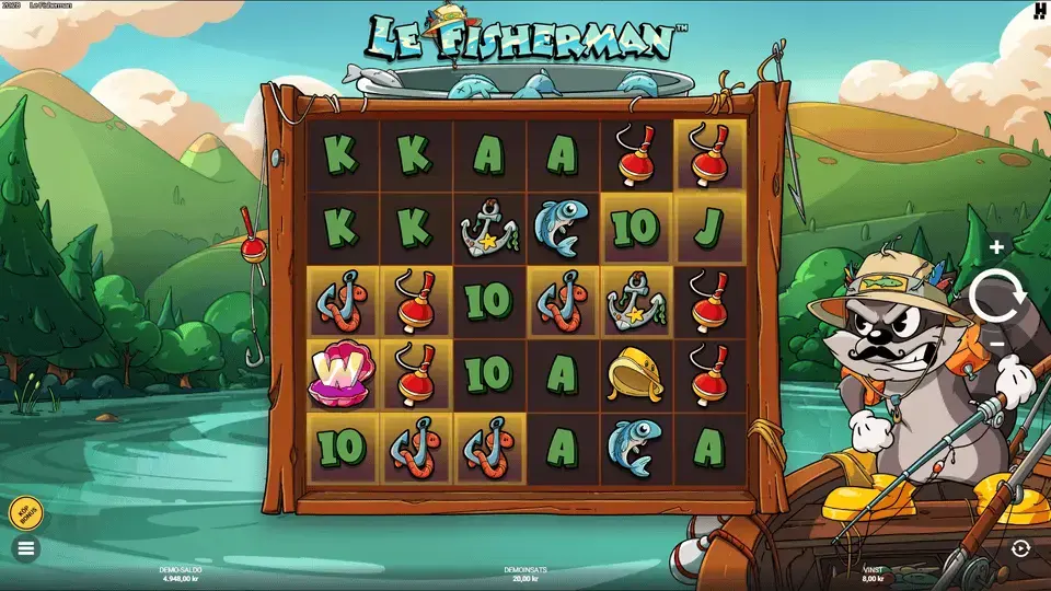 Le Fisherman Hacksaw grid showing highlighted Golden Squares marking win positions