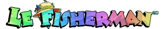 Le Fisherman slot logo featuring Smokey the French bulldog fishing