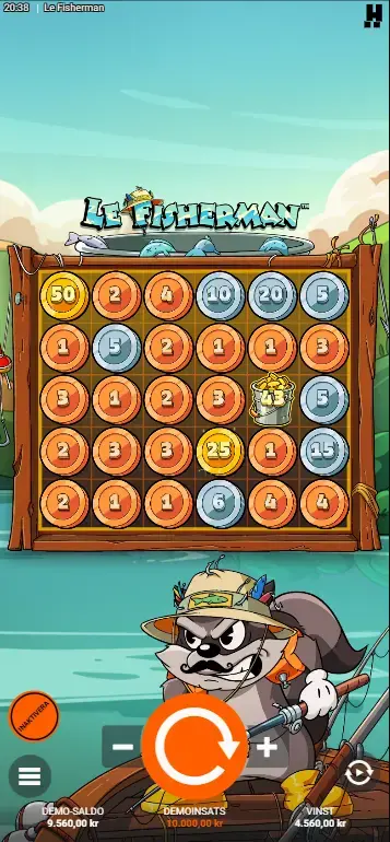 Le Fisherman slot Rainbow symbol activating all Golden Squares revealing coins